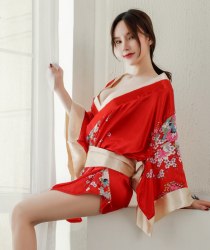 Атласное эротическое кимоно "Гейша" / арт. 410-22к