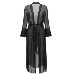 Длинный прозрачный халат из эластичной сетки "Изабелла" XL / арт. 20092-4-XL