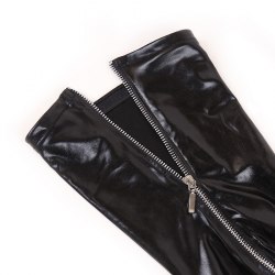Чулки под латекс с молнией сзади для ношения с поясом (Wetlook Glossy) L / арт. 21021-14-L