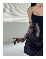 Перчатки длинные черные "Вуаль ZERO LONG" / арт. 21101-51ч