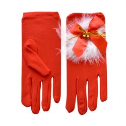 Перчатки красные короткие "Рождество" / арт. 21111-28