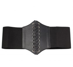 Подгрудный черный корсаж "Люкс" со шнуровкой спереди / арт. 21121-63ч