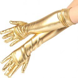 Перчатки золотистые длинные под латекс "Gold" (Wetlook Glossy) / арт. 222-59з