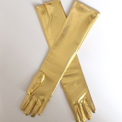 Перчатки золотистые длинные под латекс "Gold" (Wetlook Glossy) / арт. 222-59з