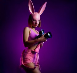 Маска кролика розовая матовая "Pink Rabbit" / арт. 21022-4р
