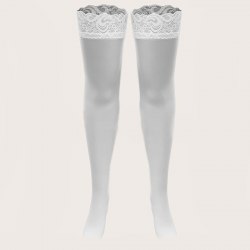 Сексуальные чулочки для пышек белые на силиконе +Size / арт. 228-12б