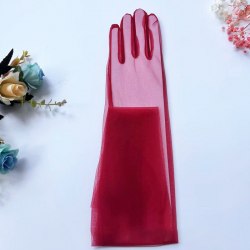 Перчатки длинные темно-красные "Вуаль ZERO LONG" / арт. 286-62к