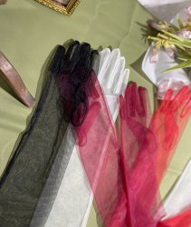Перчатки длинные красные "Вуаль ZERO LONG" / арт. 21101-51к