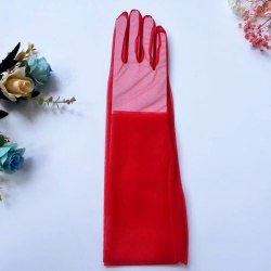 Перчатки длинные темно-красные "Вуаль ZERO LONG" / арт. 286-62к