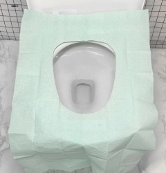 Одноразовый чехол для крышки унитаза на клейких полосках (1 шт.) / арт. 287-184