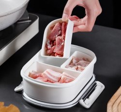Ланч бокс обеденный 1400 мл. SP SAUCE с 3 отделениями (Япония) / арт. 277-102