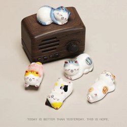 Керамическая статуэтка "Счастливый кот" (подставка) / арт. 289-145