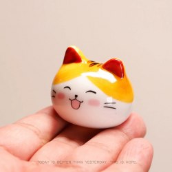 Керамическая статуэтка "Кошачья голова" (подставка) / арт. 289-138