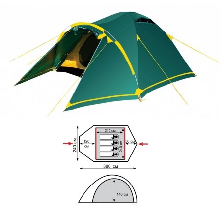 Палатка Tramp туристическая Stalker 4