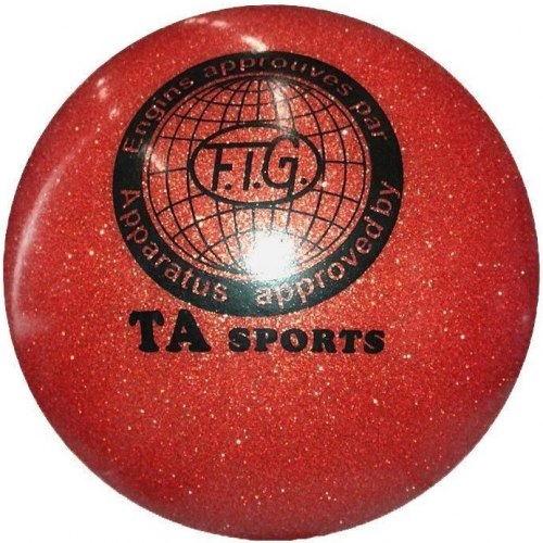 Мяч для художественной гимнастики Китай T9 красный с блестками остаток