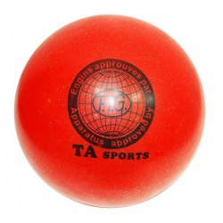 Мяч для художественной гимнастики Китай T9 красный с блестками остаток