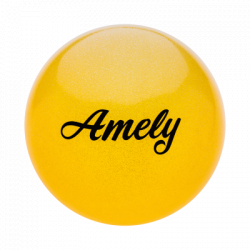 Мяч для художественной гимнастики Amely AGB-102 19 см; серебристый цвет с блестками