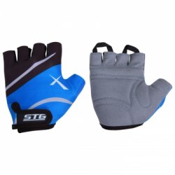 Перчатки Vimpex Sport спортивные без пальцев атлетические синие Х 61876
