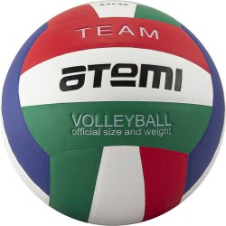 Мяч волейбольный ATEMI TEAM, синтетическая кожа PU Soft, красн/бел/син/зел
