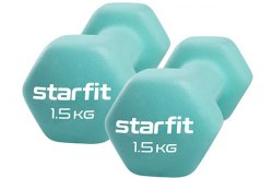Гантель StarFit неопреновая. DB-201-1,5-MI Core 1,5 кг х 2, цвет: мятный