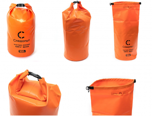 Гермомешок Следопыт Dry Bag" без лямок, 100 л, цв. оранжевый, хаки