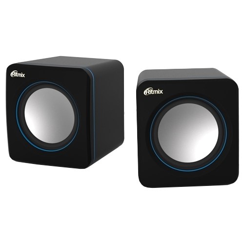 Акустическая система Ritmix SP-2010 (2.0), Черный-синий ,SPK active RMS 2.5Wx2, USB power, Black-blue