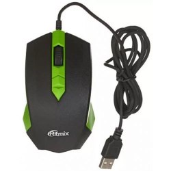 Мышь Ritmix ROM-202, Черный-зеленый