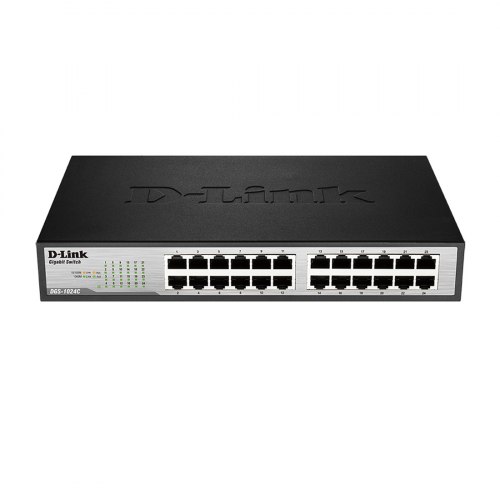 Коммутатор, D-Link, DGS-1024C/A1A, 19-дюймовый стоечный, 24 порта 10/100/1000M RJ45, Корпус металл, 1U