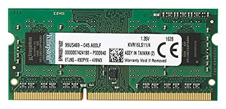 Модуль памяти для ноутбука, Kingston, KVR16LS11/4, DDR3L, 4 GB