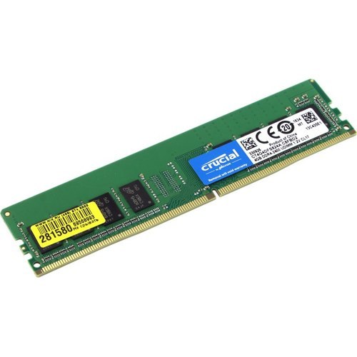 Модуль памяти Crucial, CT4G4DFS824A, DDR4, 4 GB ,DIMM <PC4-19200/2400MHz> 8 chip, box