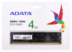 Модуль памяти ADATA, AD3U1600W4G11-RBK, DDR3, 4 GB ,DIMM <PC3-12800/1600MHz> CL11, 8 chip