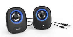 Колонки, Genius, SP-Q160, 6Вт, USB, Длина кабеля 1,5м, Голубой