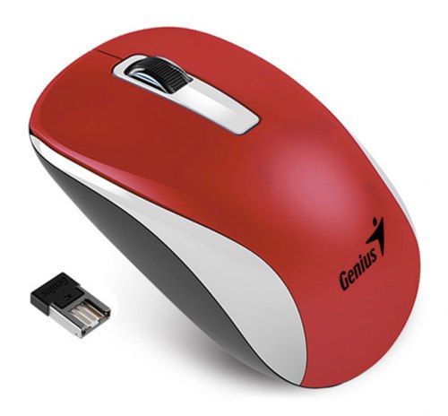 Компьютерная мышь, Genius, NX-7010, 3D, Оптическая, 1600dpi, Беcпроводная 2.4ГГц, Бело-Красный