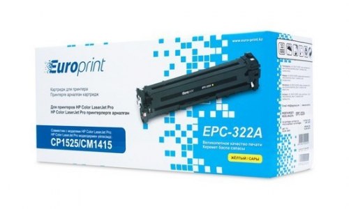Картридж Europrint EPC-322A, Жёлтый, Для принтеров HP Color LaserJet Pro CP1525/CM1415, 1300 страниц.