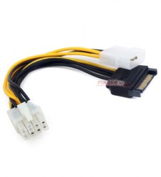 Кабель Molex 4 pin + SATA power -> 8 pin, Cablexpert CC-PSU-82 ,Cable converter for power supply
