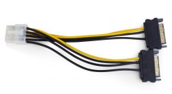 Кабель питания Cablexpert CC PSU-83 ,Cable converter for power supply 2 x SATA power -> 8 pin