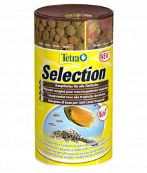Корм Tetra Selection 100 ml / 4 полноценных корма в отд. ячейках д/рыб, питающихся в разл.слоях воды