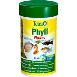 Корм Tetra Phyll Flakes 100 ml- Корм для всех травоядных рыб в виде хлопьев с жизненноважными балластовыми веществами