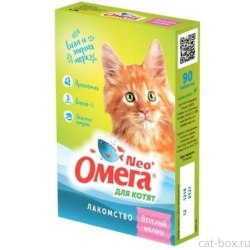 Мультивитаминное лакомство Омега Нео + для котят с пребиотиком и таурином, 90 таб