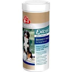 Комплексная добавка 8 in 1 Exsel Brewers Yeast 80 таб. Пивные дрожжи для собак крупных пород