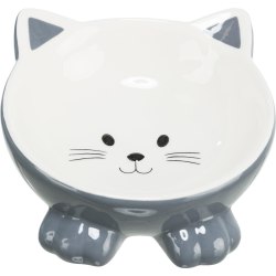 Миска TRIXIE для кошек, форма "кошачья мордочка",керамика,0.15л/ф 14см