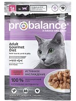 Консерва ProBalance Gourmet diet. Для кошек с телятиной и ягненком в желе, 85г