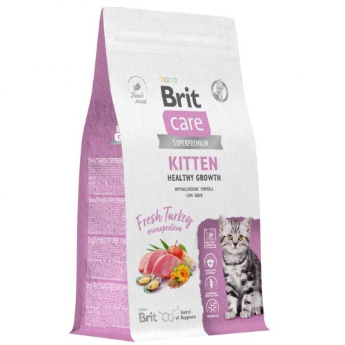 Сухой корм Brit Care для котят, беременных и кормящих кошек с индейкой Cat Kitten Healthy Growth, 7 кг