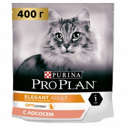 Сухой корм Pro Plan для взрослых кошек, для шерсти и здоровья кожи, со вкусом лосося, 400г