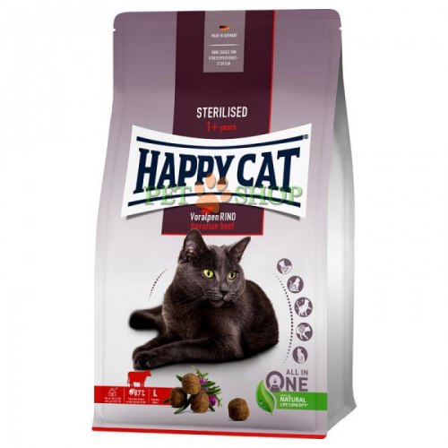 Сухой корм НА РАЗВЕС Happy Cat Sterilised Voralpen-Rind 37/10,5 для каст. и стер. к. с говядиной 1 кг