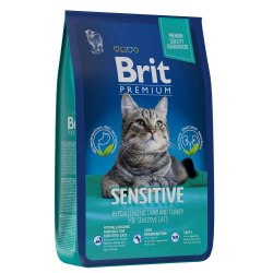 Сухой корм Brit Premium кошек с чувствительным пищеварением с ягненком и индейкой Cat Sensitive, 8 кг