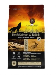 Сухой корм AMBROSIA GRAIN FREE холистик для собак мелких пород, лосось, кролик, 5кг