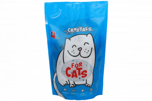 Наполнитель FOR CATS Crystals силикагелевый без аромата, 4 л