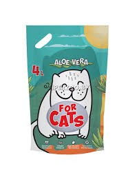 Наполнитель FOR CATS Aloe Vera мелкий силикагелевый "Алое Вера" 4 л