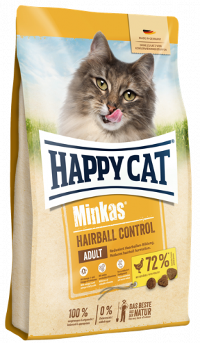 Сухой корм на развес Happy Cat Minkas Hairball Control Adult 30/12 (домашняя птица) предотвращает образование комочков шерсти и способствует её мягкому выведению 1 кг